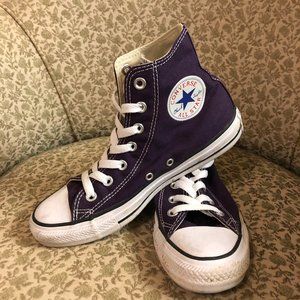 Purple Converse All Stars Chuck Taylors M 5 W 7